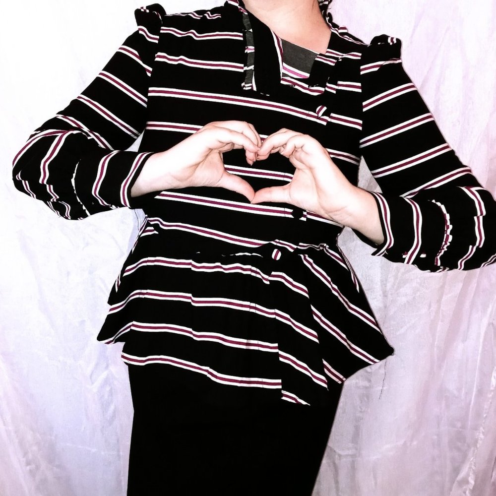LONG SLEEVE PEPLUM BLOUSE
